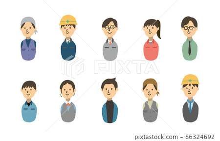 Caricature illustration icon of a person working in the construction industry / manufacturing industry Caricature illustration icon of a person working in the construction industry / manufacturing industry 86324692