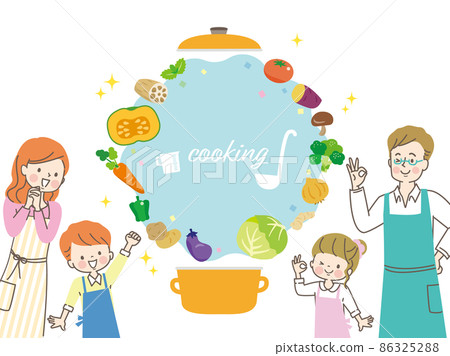 Image illustration material to enjoy cooking with family 86325288