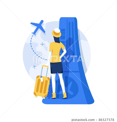 Vacation, travel, adventure, satisfied people. Flat design vector illustration 86327378