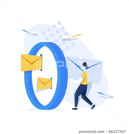 Email and messaging,Email marketing campaign,Working process, New email message,flat design icon vector illustration 86327407
