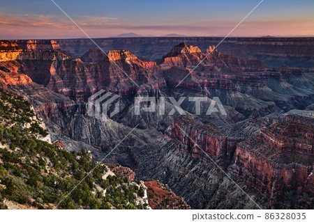 Bright Angel Point on Grand Canyon at sunset Bright Angel Point on Grand Canyon at sunset 86328035