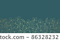 Luxury elegant line art background golden clover leaves and flowers on grey background with copy space 86328232