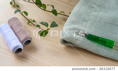 Cutting thread with a ripper Sewing image 86328677