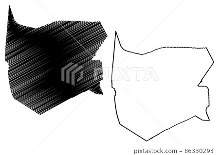 Northern Bahr el Ghazal state (States of South Sudan, Bahr el Ghazal Region) map vector illustration, scribble sketch Northern Bahr el Ghazal map 86330293