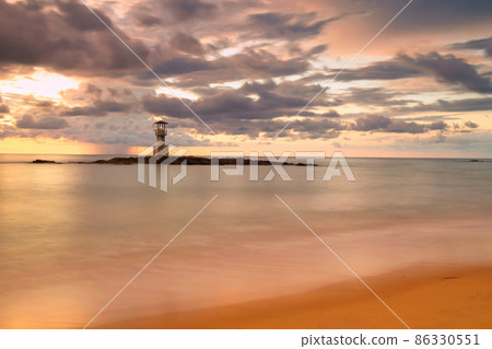 Lighthouse beacon tower at sunset, Khaolak,Phang Nga 86330551