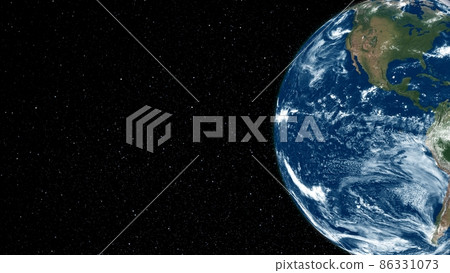 Planet earth globe view from spaceflight with realistic earth surface from space Planet earth globe view from spaceflight with realistic earth surface from space 86331073