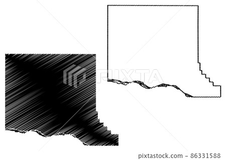 Dodge County, Nebraska (U.S. county, United States of America, USA, U.S., US) map vector illustration, scribble sketch Dodge map 86331588