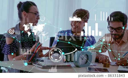 Conceptual vision of business people in corporate staff meeting Conceptual vision of business people in corporate staff meeting 86331843
