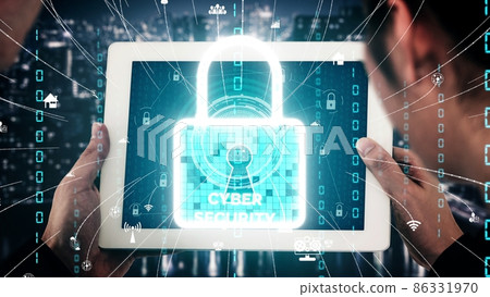 Cyber security encryption technology to protect data privacy conceptual 86331970