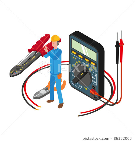 Male worker doing electrical work 86332003