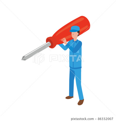Male worker with a Phillips screwdriver Male worker with a Phillips screwdriver 86332007