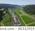 Satoyama and clear stream scenery 86332059