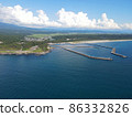 Blue sea and fishing port 86332826