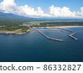 Blue sea and fishing port 86332827