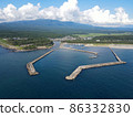 Blue sea and fishing port 86332830