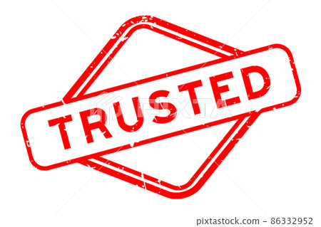 Grunge red trusted word rubber seal stamp on white background 86332952