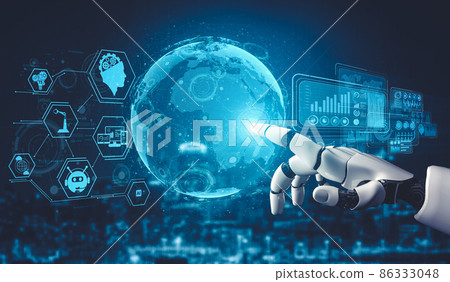 Future artificial intelligence and machine learning for AI droid robot or cyborg Future artificial intelligence and machine learning for AI droid robot or cyborg 86333048