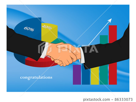 Drawing Graphics hand two businesspeople shaking hands concept successful negotiation for business Drawing Graphics hand two businesspeople shaking hands concept successful negotiation for business 86333073