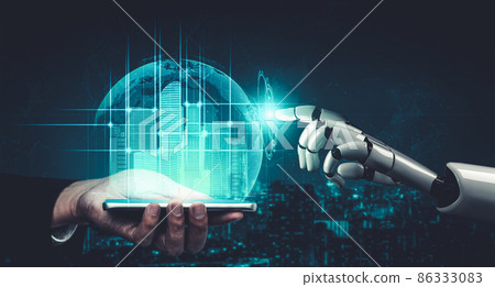 Future artificial intelligence and machine learning for AI droid robot or cyborg Future artificial intelligence and machine learning for AI droid robot or cyborg 86333083