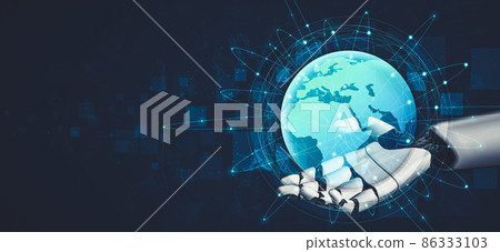 Future artificial intelligence and machine learning for AI droid robot or cyborg Future artificial intelligence and machine learning for AI droid robot or cyborg 86333103