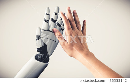 Future artificial intelligence and machine learning for AI droid robot or cyborg 86333142