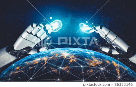 Future artificial intelligence and machine learning for AI droid robot or cyborg Future artificial intelligence and machine learning for AI droid robot or cyborg 86333146