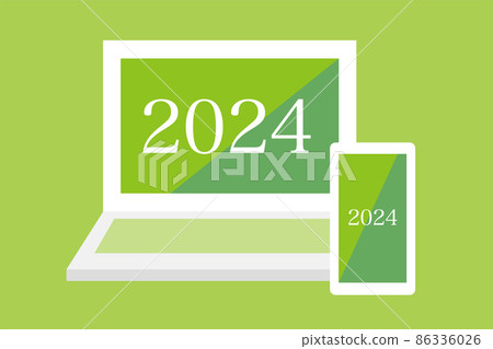 pc智能手機2024年AI插畫矢量素材平面圖標簡單 86336026