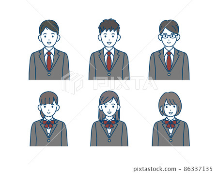 Students, junior high and high school students, junior high school students, men and women, friends, smiles, blazer, upper body Students, junior high and high school students, junior high school students, men and women, friends, smiles, blazer, upper body 86337135