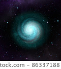 An incredibly beautiful spiral galaxy in deep space. 86337188
