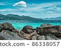 Seascape view of the beautiful Andaman sea around Koh Lipe island 86338057
