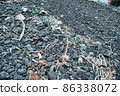 Trash around the Ko Hin Ngam rocky island 86338072
