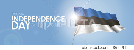 Estonia happy independence day greeting card, banner with template text vector illustration 86339161