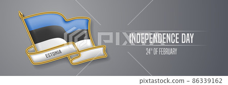 Estonia happy independence day greeting card, banner vector illustration 86339162