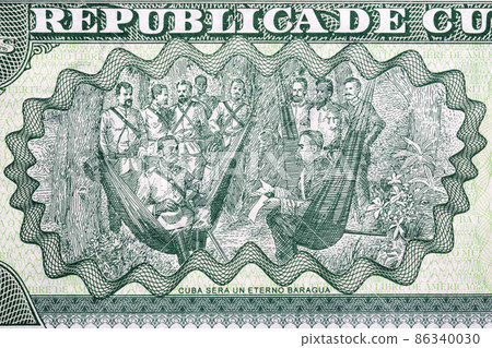 Antonio Maceo and general Martinez Campos at Mangos de Baragua from Cuban money Antonio Maceo and general Martinez Campos at Mangos de Baragua from Cuban money 86340030