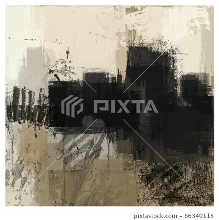 Abstract composition in black and beige Abstract composition in black and beige 86340118