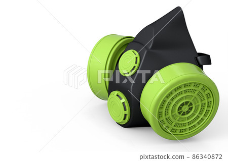 Respirator for professional use or gas mask on white background Respirator for professional use or gas mask on white background 86340872