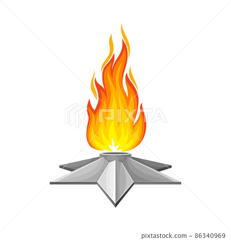 Quenchless flame. May 9 Russian holiday victory sign vector illustration Quenchless flame. May 9 Russian holiday victory sign vector illustration 86340969