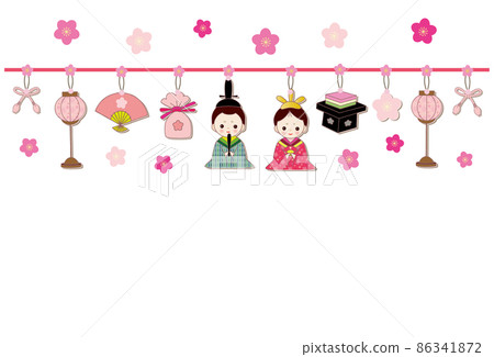 像Hinamatsuri貼花一樣的材料花環 86341872