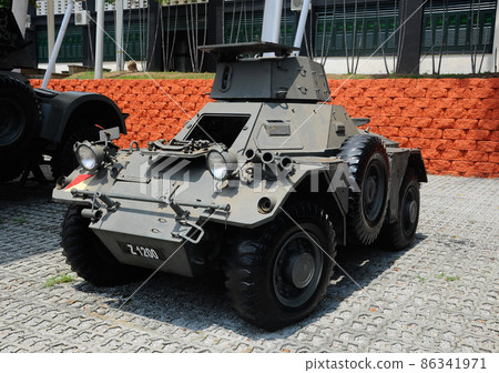 PORT DICKSON, MALAYSIA -MAY 08, 2016: Old army armor vehicle and tanks restored and display for public at Malaysia Army Museum or Muzium Tentera Darat in Port Dickson, Negeri Sembilan, Malaysia. PORT DICKSON, MALAYSIA -MAY 08, 2016: Old army armor vehicle and tanks restored and display for public at Malaysia Army Museum or Muzium Tentera Darat in Port Dickson, Negeri Sembilan, Malaysia. 86341971