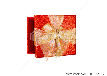 Isolated on white gift box. Top view. Isolated on white gift box. Top view. 86342137
