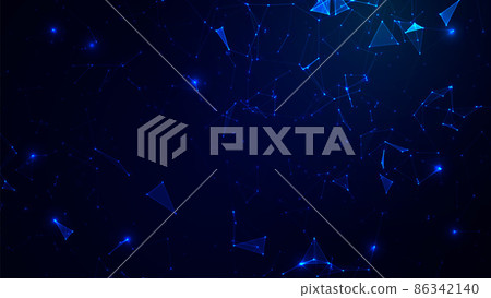Abstract digital technology background with polygonal shapes, connecting dots and lines. Connection structure. Big data visualization Abstract digital technology background with polygonal shapes, connecting dots and lines. Connection structure. Big data visualization 86342140