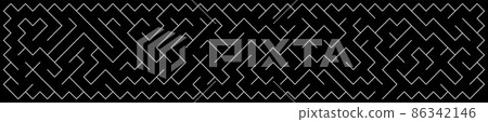 Seamless pattern with maze. Monochrome abstract background. Vector geometric illustration 86342146
