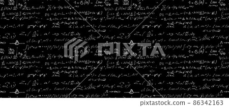 Scientific vector seamless pattern with physical formulas. Endless math texture 86342163