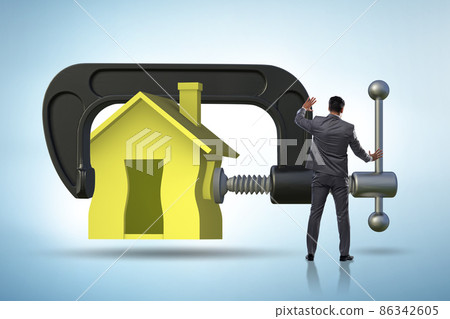 Businessman unable to pay his mortgage Businessman unable to pay his mortgage 86342605