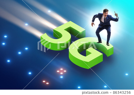5G technology telecommuications concept - isometric projection 5G technology telecommuications concept - isometric projection 86343256