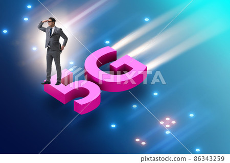 5G technology telecommuications concept - isometric projection 5G technology telecommuications concept - isometric projection 86343259
