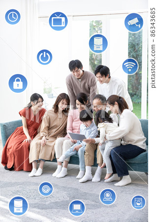 Three generation family IOT image 86343685