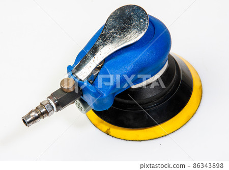 Blue technology centrifugal wind scrubber on white background. Blue technology centrifugal wind scrubber on white background. 86343898