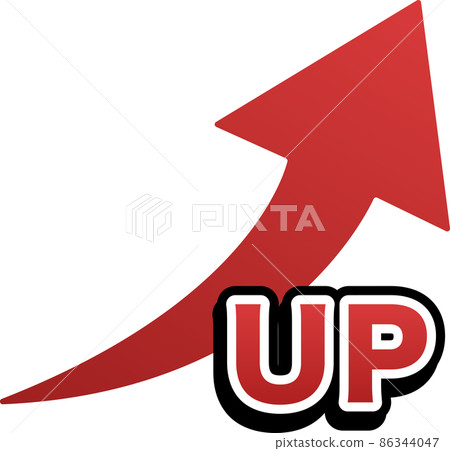 上升箭頭的 UP 和 pop 插圖 86344047