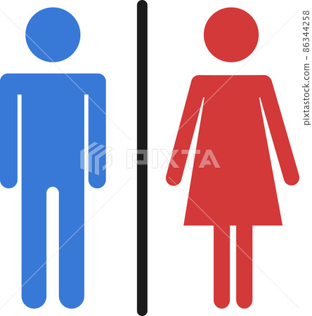 廁所象形圖男性和女性圖圖標 86344258